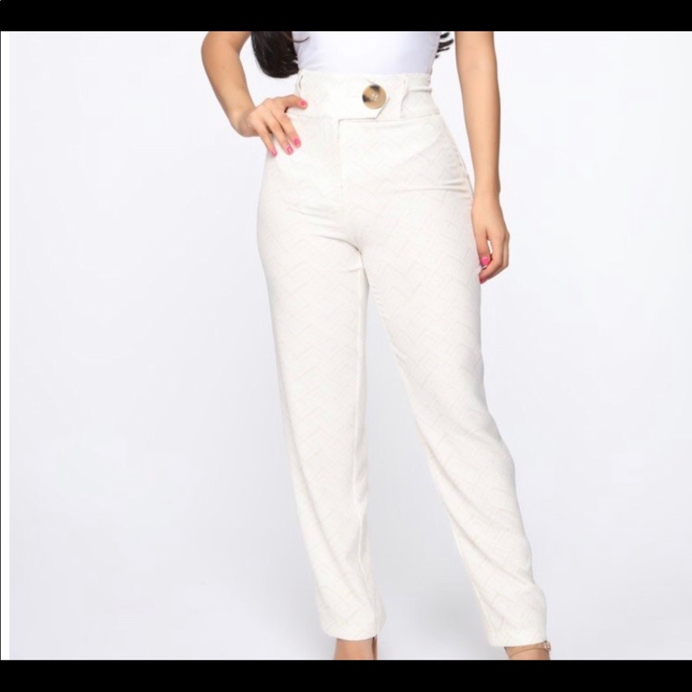 White linen pants